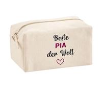 Multifunktionstasche Beste Pia der Welt - Kosmetiktasche, Kulturbeutel, Reiseetui & Büro-Täschchen- Geschenkidee Muttertag, Geburtstag, Schwester, Weihnachten, Patentante
