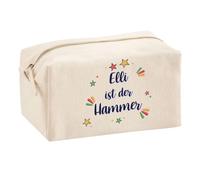 Multifunktionstasche Elli ist der Hammer - Kosmetiktasche, Kulturbeutel, Reiseetui & Büro-Täschchen aus 100% Baumwolle - Geschenkidee Muttertag, Geburtstag, Schwester, Weihnachten, Patentante