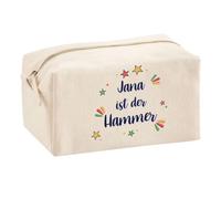 Multifunktionstasche Jana ist der Hammer - Kosmetiktasche, Kulturbeutel, Reiseetui & Büro-Täschchen aus 100% Baumwolle - Geschenkidee Muttertag, Geburtstag, Schwester, Weihnachten, Patentante