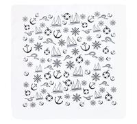 Multifunktionstuch Bandana-Tuch Nickitücher Halstuch Kopftuch Zimmermanns- und Richtfesttücher 100% Baumwolle / Cotton Mund-Nasen-Bedeckung Biker Rad Outdoor Schweißtuch Stirnbänder (Maritim Weiß)