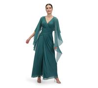 Multifunktionstuch VERA MONT "Damen mit Volant", Damen, Gr. S, grün (schwarz emerald), Chiffon, Polyester, festlich, Modetücher Multifunktionstuch, Nahtführung (48547011-S) schwarz emerald