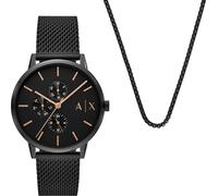 Multifunktionsuhr ARMANI EXCHANGE, schwarz, Armbanduhren, Herren, Armbanduhr, Herrenuhr, Edelstahlarmband, Ideal auch als Geschenk (83953116-0) schwarz
