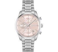 Multifunktionsuhr BOSS "GRAND TOUR LADIES", silber (silberfarben, rosa), Armbanduhren, Damen, Quarzuhr, Armbanduhr, Damenuhr, Edelstahlarmband (96763106-0) silberfarben, rosa