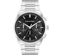 Multifunktionsuhr CALVIN KLEIN "ARCHITECTURAL MULTI", silber (silberfarben, schwarz), Armbanduhren, Damen, Quarzuhr, Armbanduhr, Herrenuhr, Datum, Edelstahlarmband (36526943-0) silberfarben, schwarz