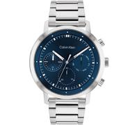 Multifunktionsuhr CALVIN KLEIN "GAUGE", silber (silberfarben), Armbanduhren, Herren, Multifunktionsuhr, Quarzuhr, Armbanduhr, Herrenuhr, Datum, Edelstahlarmband (79140015-0)