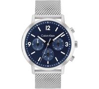 Multifunktionsuhr CALVIN KLEIN "GAUGE", silber (silberfarben), Armbanduhren, Herren, Quarzuhr, Armbanduhr, Herrenuhr, Datum, Edelstahlarmband (41675622-0) silberfarben