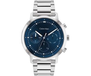 Multifunktionsuhr CALVIN KLEIN "GAUGE", silber (silberfarben), Armbanduhren, Herren, Quarzuhr, Armbanduhr, Herrenuhr, Datum, Edelstahlarmband (79140015-0) silberfarben