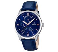 Multifunktionsuhr FESTINA, blau, Armbanduhren, Herren, Multifunktionsuhr, Armbanduhr, Quarzuhr, Herrenuhr, Lederarmband, Datum (441170-0)