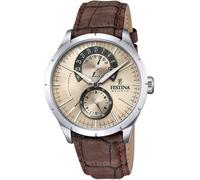 Multifunktionsuhr FESTINA "Retro", braun, Armbanduhren, Herren, Armbanduhr, Quarzuhr, Herrenuhr, Lederarmband, Datum (38479244-0) braun