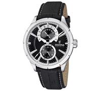 Multifunktionsuhr FESTINA "Retro", schwarz, Armbanduhren, Herren, Armbanduhr, Quarzuhr, Herrenuhr, Lederarmband, Datum (219242-0) schwarz
