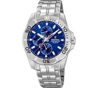 Multifunktionsuhr FESTINA, silber (silberfarben, blau), Armbanduhren, Herren, Armbanduhr, Quarzuhr, Herrenuhr, Edelstahlarmband,bis 10bar wasserd. (98615234-0) silberfarben, blau
