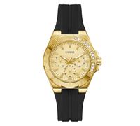 Multifunktionsuhr GUESS "CALYPSO", gold (schwarz), Armbanduhren, Damen, Quarzuhr, Armbanduhr, Damenuhr, analog, Wochentag, Tag (99327937-0) schwarz