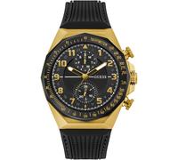 Multifunktionsuhr GUESS "D1", schwarz (schwarz, schwarz), Armbanduhren, Kinder, Quarzuhr, Armbanduhr, Herrenuhr, Datum, Wochentag, Silikonarmband (13231610-0) schwarz, schwarz