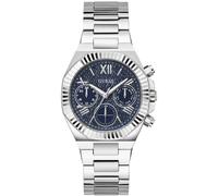 Multifunktionsuhr GUESS "EQUALITY", silber (silberfarben), Armbanduhren, Damen, Quarzuhr, Armbanduhr, Damen, Herren, unisex, Datum, Edelstahlarmband (34833404-0) silberfarben