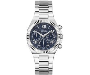 Multifunktionsuhr GUESS "EQUALITY", silber (silberfarben), Armbanduhren, Damen, Quarzuhr, Armbanduhr, Damen, Herren, unisex, Datum, Edelstahlarmband (34833404-0) silberfarben