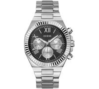 Multifunktionsuhr GUESS "EQUITY", silber (silberfarben), Armbanduhren, Damen, Armbanduhr, Quarzuhr, Herrenuhr, Edelstahlarmband (79517448-0) silberfarben