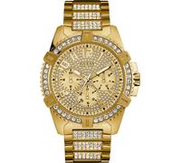 Guess Herren Armbanduhr farbe gold mit strass 48 mm Armband Edelstahl FRONTIER W0799G2
