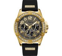 Multifunktionsuhr GUESS "FRONTIER", schwarz, Armbanduhren, Herren, Armbanduhr, Quarzuhr, Herrenuhr, analog, Silikonarmband (29136844-0) schwarz