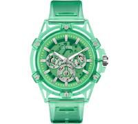 Multifunktionsuhr GUESS "KING", grün (hellgrün), Armbanduhren, Herren, Multifunktionsuhr, Quarzuhr, Armbanduhr, Herrenuhr, Datum, Wochentag, Polyurethanarmband (32798330-0)