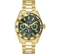 Multifunktionsuhr GUESS "LETTERMAN", gold (goldfarben), Armbanduhren, Damen, Quarzuhr, Armbanduhr, Herrenuhr, Datum, Wochentag, Edelstahlarmband (11531737-0) goldfarben