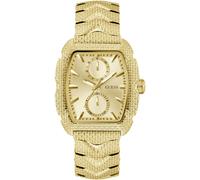 Multifunktionsuhr GUESS "NILE", gold (goldfarben), Armbanduhren, Damen, Quarzuhr, Armbanduhr, Herrenuhr, Datum, Wochentag, Edelstahlarmband (33837532-0) goldfarben