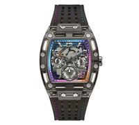 Multifunktionsuhr GUESS "PHOENIX", bunt (schwarz, bunt), Armbanduhren, Herren, Quarzuhr, Armbanduhr, Herrenuhr, Silikonarmband, analog, Wochentag (20820910-0) schwarz, bunt
