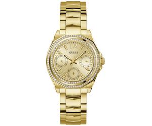 Multifunktionsuhr GUESS "RITZY", gold (goldfarben), Armbanduhren, Damen, Armbanduhr, Quarzuhr, Damenuhr (10589161-0) goldfarben