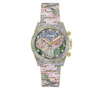 Multifunktionsuhr GUESS "ROSALIE", bunt (bunt, rosa), Armbanduhren, Damen, Quarzuhr, Armbanduhr, Damenuhr, Edelstahlarmband, analog, Wochentag (49091630-0) bunt, rosa