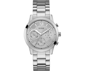 Multifunktionsuhr GUESS "SOLAR", silber (silberfarben), Armbanduhren, Damen, Armbanduhr, Quarzuhr, Damenuhr (89801828-0) silberfarben