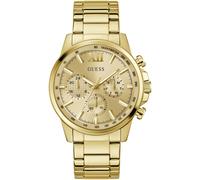 Multifunktionsuhr GUESS "WALKER", goldfarben, champagnerfarben, Armbanduhren, Herren, Quarzuhr, Armbanduhr, Herrenuhr, Datum, Wochentag, Lederarmband (38030443-0) goldfarben, champagnerfarben