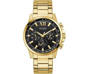 Multifunktionsuhr GUESS "WALKER", gold (goldfarben, schwarz), Armbanduhren, Herren, Quarzuhr, Armbanduhr, Herrenuhr, Datum, Wochentag, Edelstahlarmband (61868349-0) goldfarben, schwarz