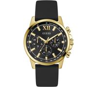 Multifunktionsuhr GUESS "WALKER", schwarz (schwarz, schwarz), Armbanduhren, Herren, Quarzuhr, Armbanduhr, Herrenuhr, Datum, Wochentag, Silikonarmband (90078252-0) schwarz, schwarz