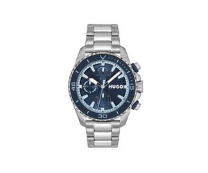 Multifunktionsuhr HUGO "DIVE", silberfarben, Armbanduhren, Herren, Quarzuhr, Armbanduhr, Herrenuhr, Edelstahlarmband, analog (44665054-0) silberfarben