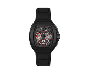 Multifunktionsuhr HUGO "HUGO ID SKELETON", schwarz, Armbanduhren, Herren, Quarzuhr, Armbanduhr, Herrenuhr, Silikonarmband, analog (28949841-0) schwarz