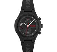 Multifunktionsuhr HUGO "LIT MULTI", schwarz, Armbanduhren, Damen, Quarzuhr, Armbanduhr, Herrenuhr, Silikonarmband, analog (52647726-0) schwarz