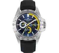 Multifunktionsuhr JACQUES LEMANS "42-11C", bunt (schwarz, blau), Armbanduhren, Herren, Quarzuhr, Armbanduhr, Herrenuhr, Datum, Lederarmband (39607603-0) schwarz, blau