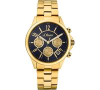 Multifunktionsuhr S.OLIVER, gold (goldfarben), Armbanduhren, Damen, Armbanduhr, Quarzuhr, Damenuhr, Datum, Edelstahlarmband (37167107-0) goldfarben
