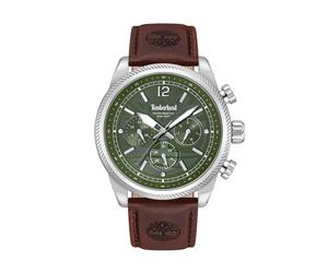 Multifunktionsuhr TIMBERLAND "HENNIKER II", dunkelbraun, grün, Armbanduhren, Herren, Quarzuhr, Armbanduhr, Herrenuhr, Lederarmband, analog, Tag (13861861-0) dunkelbraun, grün