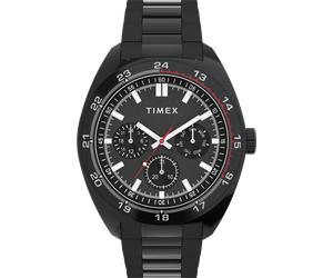 Multifunktionsuhr TIMEX "WESTON", schwarz, Armbanduhren, Herren, Quarzuhr, Armbanduhr, Herrenuhr, Edelstahlarmband, 12/24-Std.-Anzeige (63602458-0) schwarz