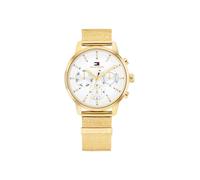 Multifunktionsuhr TOMMY HILFIGER "BLAKE", goldfarben, weiß, Armbanduhren, Damen, Quarzuhr, Armbanduhr, Damenuhr, Edelstahlarmband, analog (48879764-0) goldfarben, weiß