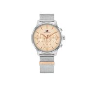 Multifunktionsuhr TOMMY HILFIGER "BLAKE", rosa (silberfarben, beige), Armbanduhren, Damen, Quarzuhr, Armbanduhr, Damenuhr, Edelstahlarmband, analog (86822804-0) silberfarben, beige