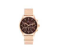 Multifunktionsuhr TOMMY HILFIGER "BLAKE", roségoldfarben, braun, Armbanduhren, Damen, Quarzuhr, Armbanduhr, Damenuhr, Edelstahlarmband, analog (55883041-0) roségoldfarben, braun