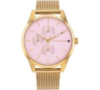 Multifunktionsuhr TOMMY HILFIGER "CAMILLE", gold (goldfarben, rosa), Armbanduhren, Damen, Quarzuhr, Armbanduhr, Damenuhr, Edelstahlarmband, analog (98351220-0) goldfarben, rosa