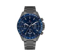 Multifunktionsuhr TOMMY HILFIGER "CLARK", blau (schwarz, blau), Armbanduhren, Herren, Quarzuhr, Armbanduhr, Herrenuhr, Edelstahlarmband, analog (60245650-0) schwarz, blau