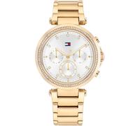 Multifunktionsuhr TOMMY HILFIGER "EMILY", gold (goldfarben), Armbanduhren, Damen, Quarzuhr, Armbanduhr, Damen, Datum, Glaskristalle, Edelstahlarmband (43242723-0) goldfarben