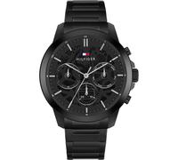 Multifunktionsuhr TOMMY HILFIGER "HENRY", schwarz, schwarz, Armbanduhren, Damen, Quarzuhr, Armbanduhr, Herrenuhr, Edelstahlarmband, analog (49851643-0) schwarz, schwarz