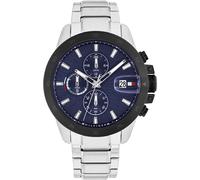 Multifunktionsuhr TOMMY HILFIGER "JAMESON", blau (edelstahlfarben, blau), Armbanduhren, Herren, Quarzuhr, Armbanduhr, Herrenuhr, Edelstahlarmband, analog, Tag (48611848-0) edelstahlfarben, blau