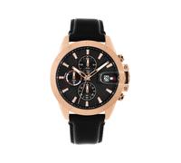Tommy Hilfiger Uhr Mit Zwei Zeitzonenfür Herren mit Schwarzes Lederarmband - 1792194