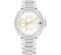 Multifunktionsuhr TOMMY HILFIGER "LORI", silber (silberfarben, silberfarben), Armbanduhren, Damen, Quarzuhr, Armbanduhr, Damenuhr, Edelstahlarmband, Edelstahlarmband (24776400-0) silberfarben, silberf