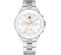 Multifunktionsuhr TOMMY HILFIGER "MELLIE", silber (silberfarben, silberfarben), Armbanduhren, Damen, Quarzuhr, Armbanduhr, Damen, Datum, Glaskristalle, Edelstahlarmband (29769919-0) silberfarben, silb
